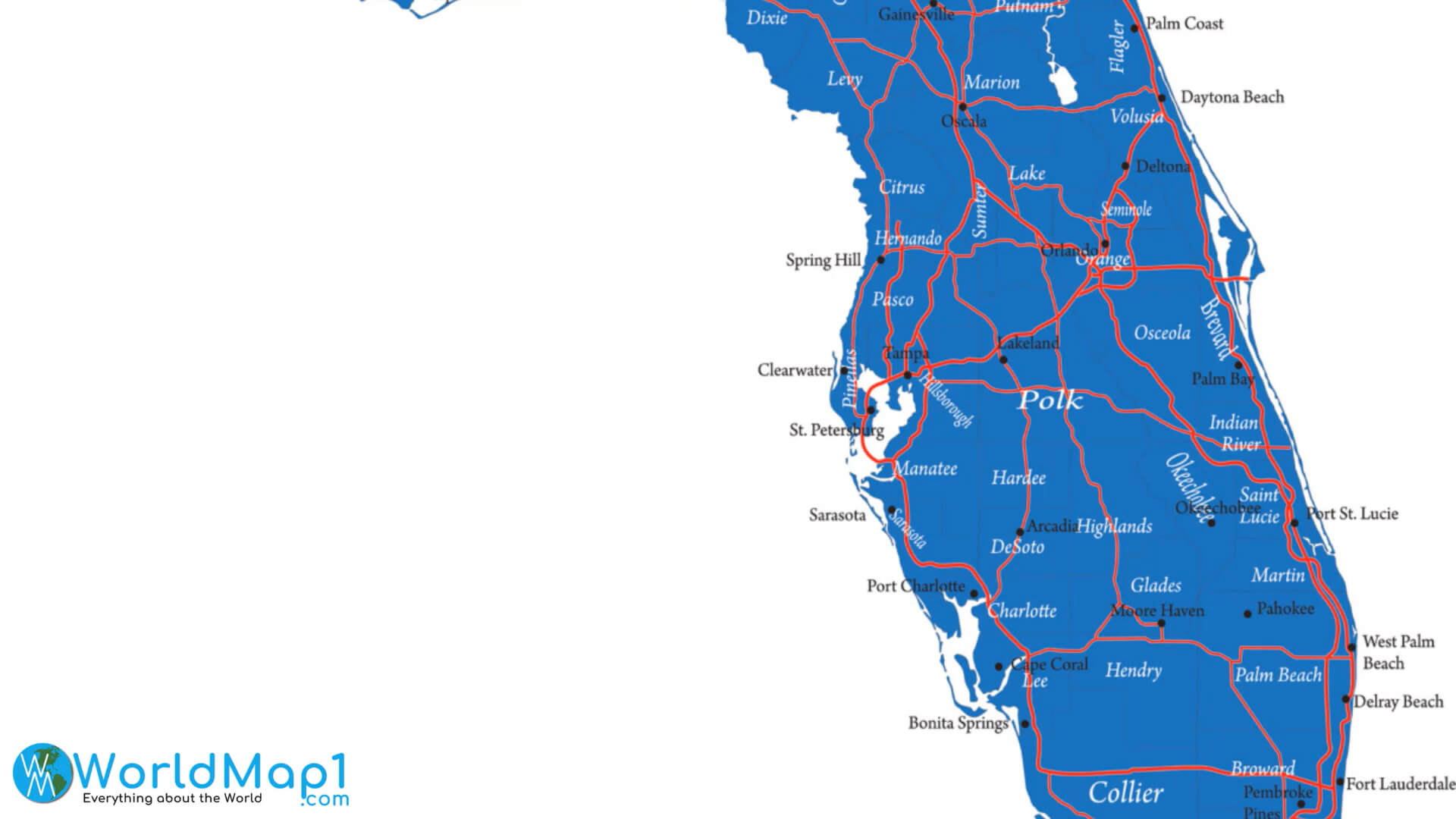 Cities Map of Florida